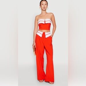 Red and White Women's two pieces set